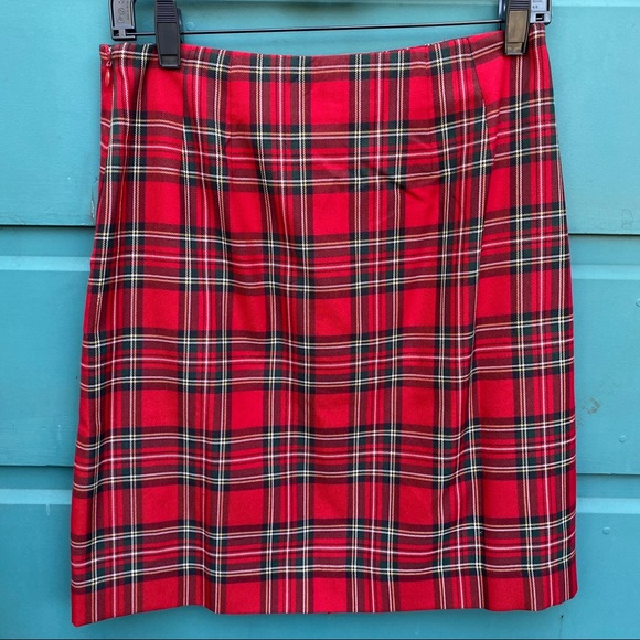 NWT Talbots Plaid Red Skirt 4 Petite - Picture 4 of 4